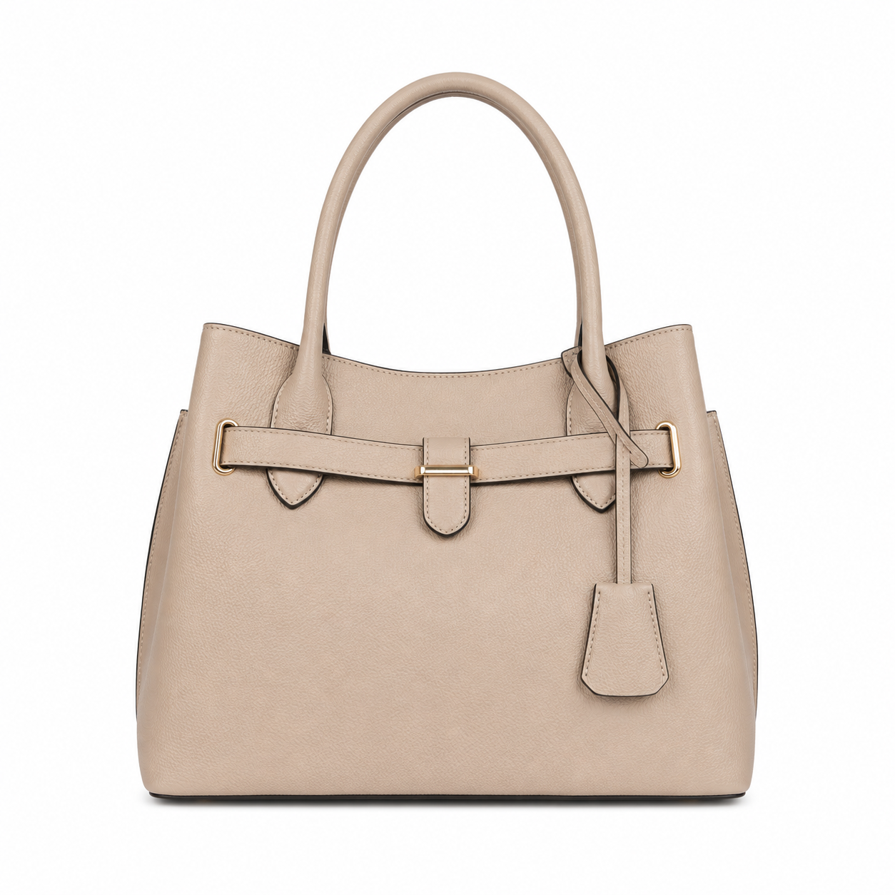 Women's Beige Leather Tote Handbag