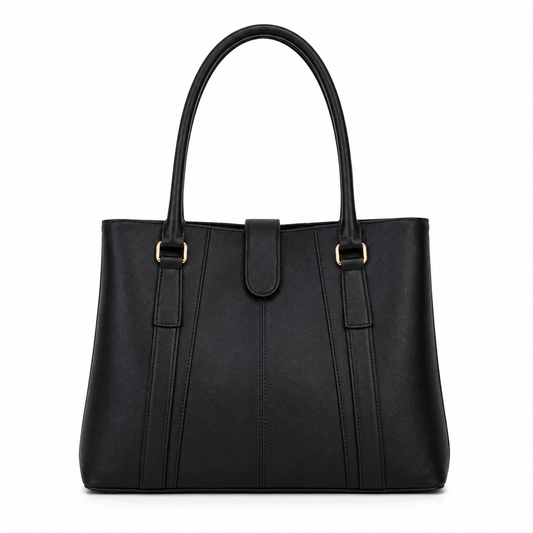 Women's Black Leather Tote Bag